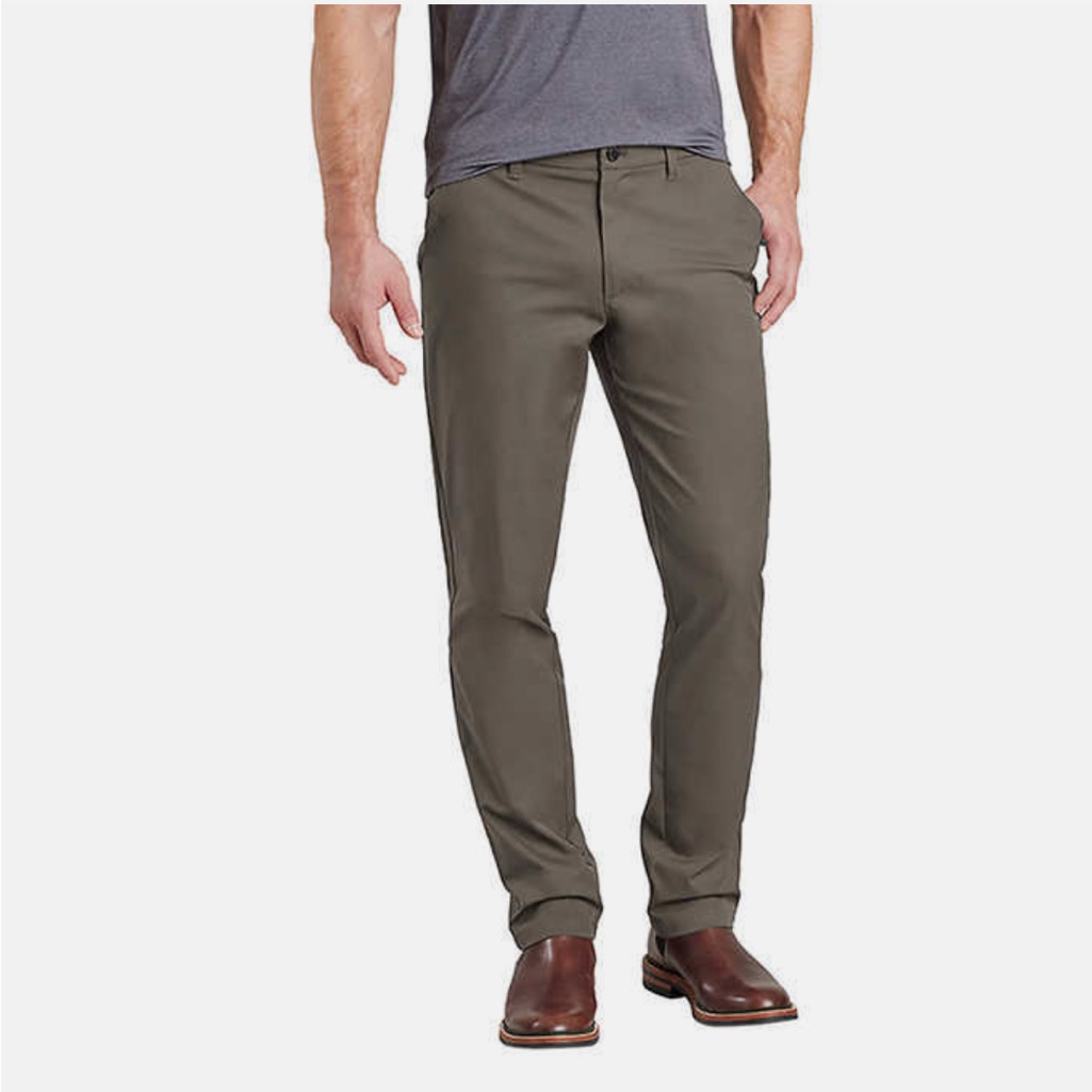 English Laundry Mens Flat Front Chino Pants / Stretch Flex Waistband